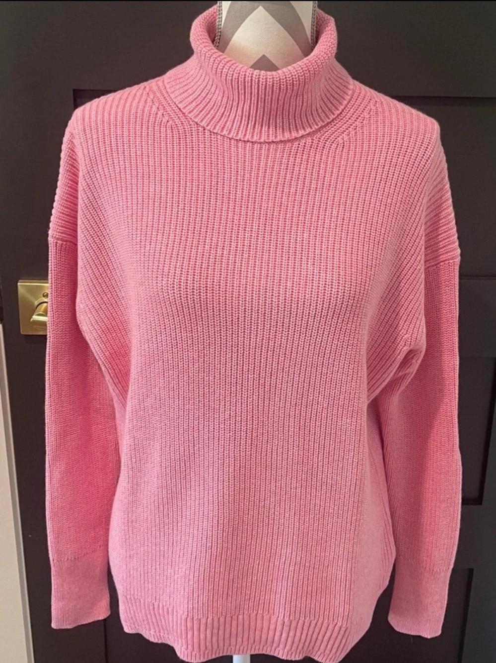 J.Crew Cashmere Cotton Preppy Pink Turtle Neck Sweater Size S